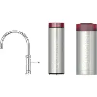 Quooker Classic Fusion Round kokendwaterkraan - draaibare uitloop - Combi+ incl. Cube reservoir - Warm / kokend / bruisend / gefilterd water - Chroom 22+CFRCHR-CUBE