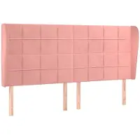 vidaXL Hoofdbord met randen 203x23x118/128 cm fluweel roze