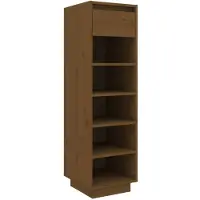 vidaXL Schoenenkast 30x34x105 cm massief grenenhout honingbruin