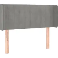 vidaXL Hoofdbord met randen 93x16x78/88 cm fluweel lichtgrijs