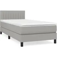 vidaXL Boxspring met matras stof lichtgrijs 80x200 cm