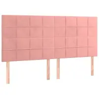 vidaXL Hoofdbord roze 160x5x118/128 cm fluweel