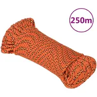 vidaXL Boottouw 3 mm 250 m polypropyleen oranje