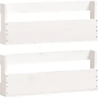 vidaXL Schoenenrekken 2 st 59x9x23 cm massief grenenhout wit