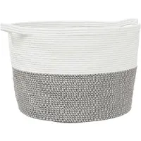 vidaXL Wasmand Ø 60x36 cm katoen grijs en wit