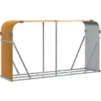 vidaXL Haardhoutopslag 180x45x100 cm gegalvaniseerd staal houtlook
