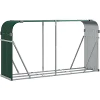 vidaXL Haardhoutopslag 234x45x100 cm gegalvaniseerd staal groen