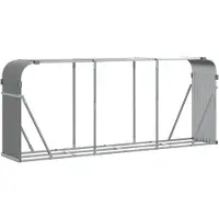 vidaXL Haardhoutopslag 234x45x100 cm gegalvaniseerd staal lichtgrijs
