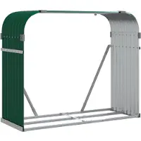 vidaXL Haardhoutopslag 120x45x100 cm gegalvaniseerd staal groen