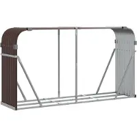 vidaXL Houtopslag, bruin, 180x45x100 cm, verzinkt staal