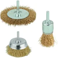 Wolfcraft Draadborstel set | Messing | Ronde schacht | 3-delig | 1 set - 2739000