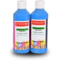 Merkloos Vibrant Blauwe Plakkaatverf Set Van 2 Maximaal 250 ml Per Set Voor Volwassenen en Kinderen Gebruiksklare Artiesten