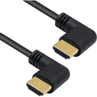 Dolphix HDMI kabel - 90° haakse connectoren (rechts/rechts) - HDMI2.0 (4K 60Hz + HDR) - 0,15 meter