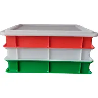 Genus dei 3 x Deegkrat - Pizza deegbakken 40x30x7cm Tricolore met 1 wit deksel