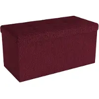 Intirilife opvouwbare kruk 76x38x38 cm in cherry red bank stoel met opbergruimte en deksel van stof opbergbox kist