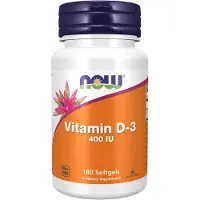 Now Vitamine D-3, 400 IE - 180 softgels