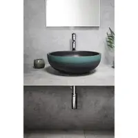 Sapho Priori waskom rond 40cm zwart-groen