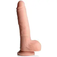 Curve Toys Draaiende en Vibrerende Vloeibare Siliconen Dildo met Ballen - 23 cm flesh