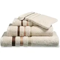 Vandyck Prestige Lines Cream Tan Douchelaken 70x140