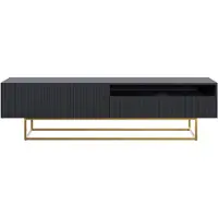 Selsey TV-meubel Vesper open vak | NADUVI Collection spaanplaat zwart 175x46x31 cm tv-meubels | NADUVI