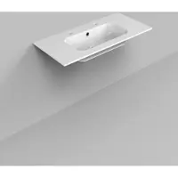 Boss & Wessing Wastafel Marble BWS 100,5x46x1,5 cm Glans Wit (2 kraangaten)