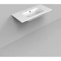 Boss & Wessing Wastafel marble bws 100,5x46x1,5 cm mat wit