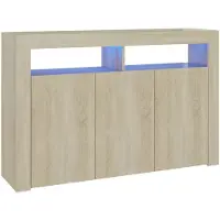 vidaXL Dressoir met LED-verlichting 115,5x30x75 cm sonoma eikenkleur
