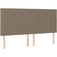 vidaXL Hoofdbord taupe 200x5x118/128 cm Stof