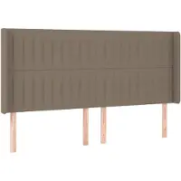 vidaXL Hoofdbord met randen 163x16x118/128 cm stof taupe
