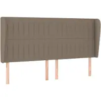 vidaXL Hoofdbord met randen 183x23x118/128 cm stof taupe