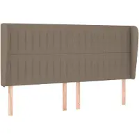 vidaXL Hoofdbord met randen 163x23x118/128 cm stof taupe