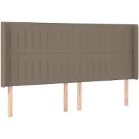 vidaXL Hoofdbord met randen 203x16x118/128 cm stof taupe
