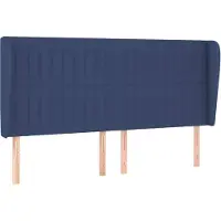 vidaXL Hoofdbord met randen 203x23x118/128 cm stof blauw