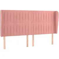 vidaXL Hoofdbord met randen 163x23x118/128 cm fluweel roze