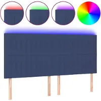 vidaXL Hoofdbord LED 160x5x118/128 cm stof blauw
