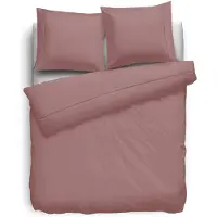Eleganzzz Dekbedovertrek Uni Perkal Katoen Met Bies - rose 240x200/220cm