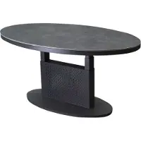 AVH-Collectie Primitivo lounge diningtafel ovaal 150x90xH51-72cm in hoogte verstelbaar aluminium antraciet