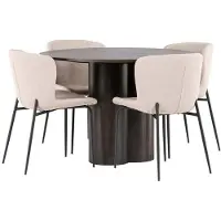 Ebuy24 Olivia eethoek tafel mokka en 4 Modesto stoelen beige.