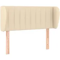 vidaXL Hoofdbord met randen 93x23x78/88 cm stof crèmekleurig