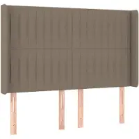 vidaXL Hoofdbord met randen 147x16x118/128 cm stof taupe