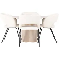 Ebuy24 Olivia eethoek tafel whitewash en 4 Day stoelen offwhite.