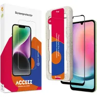 Accezz Gehard Glas Full Cover Screenprotector met applicator voor de Samsung Galaxy A25 (5G)