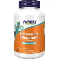 Now VoedingssupplementenNOW Foods Potassium Gluconate Glukonian Potasu (250 tabletten) 3844