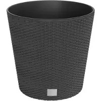 vidaXL Plantenbak uitneembare bak rattan-look 35/37,5 L PP antraciet