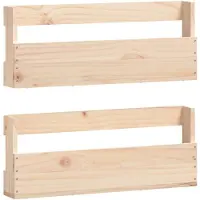 vidaXL Wandschoenenrekken 2 st 59x9x23 cm massief grenenhout