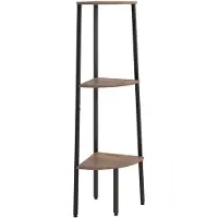 vidaXL Hoekkastje met 3 schappen 45,5x31,5x120 cm donkerbruin en zwart