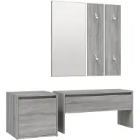 The Living Store Living Store Set voor woonkamer, grijs Sonoma, gemaakt van houtvezel