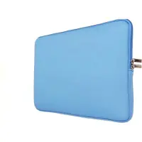 Universeel laptopsleeve 14,6 inch dubbele ritssluiting lichtblauw unisex Foam