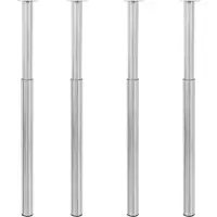 vidaXL Tafelpoten telescopisch 4 st 710-1100 mm roestvrij staal