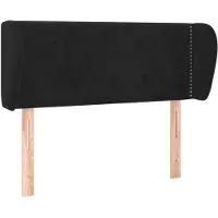 vidaXL Hoofdbord met randen 103x23x78/88 cm fluweel zwart
